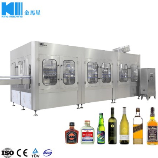 Dây chuyền chiết rót đồ uống có cồn, rượu vào chai thủy tinh tự động
