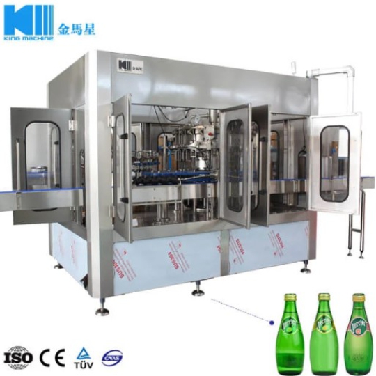 Dây chuyền chiết rót đóng chai thủy tinh tự động cho đồ uống, rượu bia, nước ngọt, nước ép, nước giải khát có gas