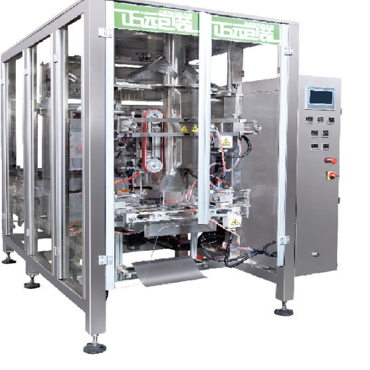 Máy đóng gói dạng đứng tự động VFFS tạo túi xếp hông, túi gusset