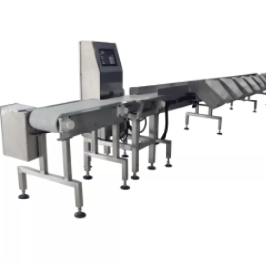 Máy cân phân loại theo khối lượng cho thủy hải sản, thịt cá, tôm, cua, mực, ốc, bạch tuộc