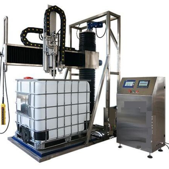 Máy chiết rót cân khối lượng tự động cho thùng, thùy phuy, thùng nhựa, IBC, barrel, drum