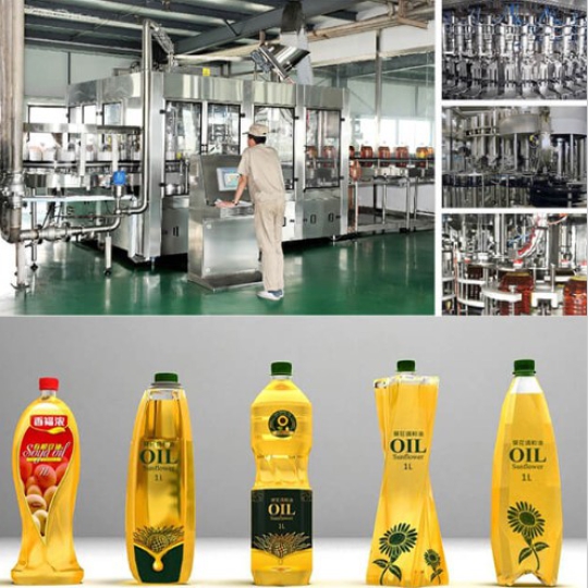 Máy chiết rót dầu ăn, dầu thực vật tự động dạng xoay