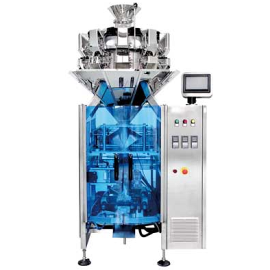 Máy đóng gói cân định lượng điện tử nhiều đầu tự động cho hạt, viên, cốm