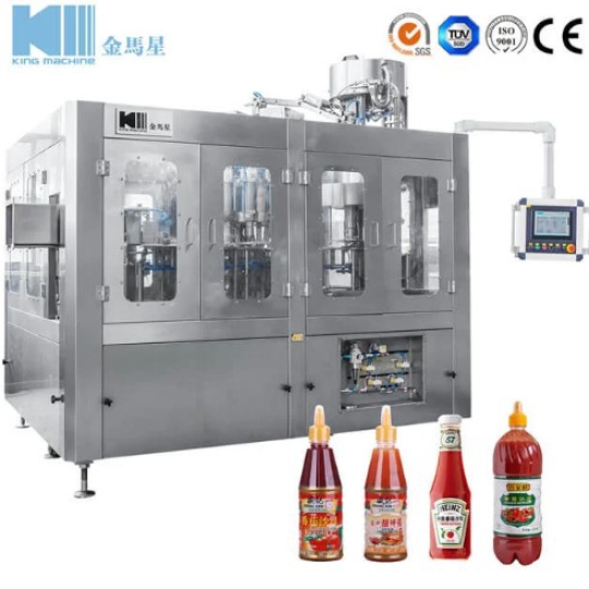 Máy chiết rót gia vị, nước sốt, nước chấm, đồ ướp, nước nêm nếm tự động vào chai nhựa, chai thủy tinh