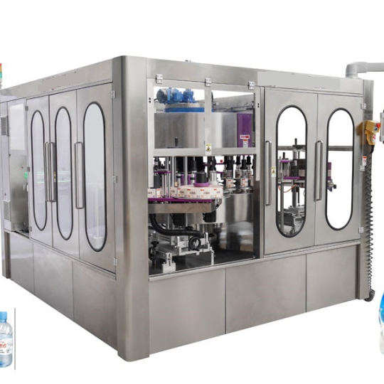Máy dán nhãn chai tròn tự động dạng mâm xoay, bàn quay tốc độ cao