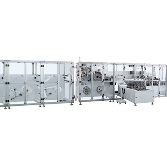 Máy gấp mặt nạ, định hình túi, cấp vào túi, chiết rót dịch, hàn miệng gói tự động