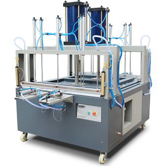 Máy ép và đóng gói sản phẩm có kích thước lớn, mềm như chăn bông, mền, gối, đệm, nệm, áo lông tự động
