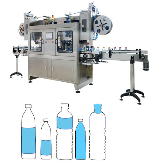 Máy phóng nhãn màng co thân chai, thân lọ, thân lon, thân hộp, thân hũ, thân bình tự động ABM-450P