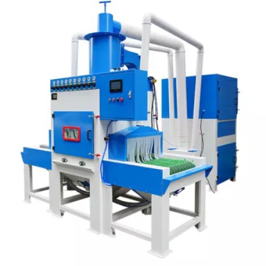 Máy phun cát dạng băng tải đai, băng tải lưới tự động