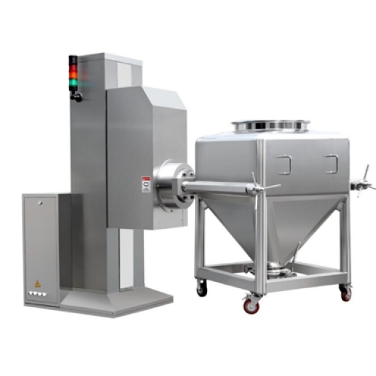 Máy trộn bột bồn nâng hạ theo chiều thẳng đứng, chiều dọc tự động
