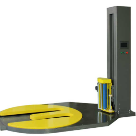 Máy quấn màng PE pallet ABM-1650FM với bàn có rãnh chữ M đưa càng xe nâng forklift