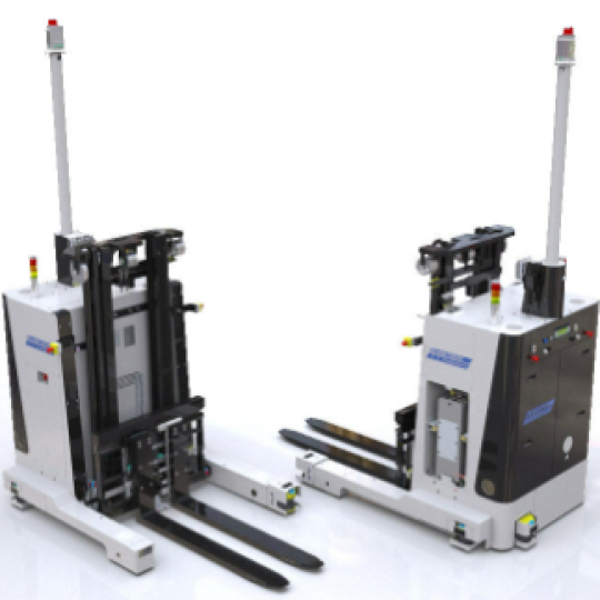 Xe tự hành AGV có dầm chìa cho nhiều kích thước sản phẩm