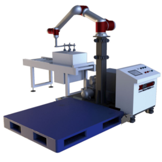 Robot cộng tác, cobot bốc chất xếp hàng hóa, bao, thùng lên pallet tự động dạng di động