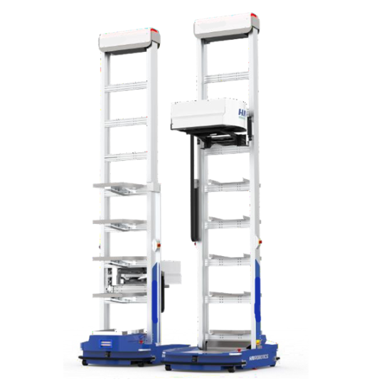 Xe tự hành AGV lấy hàng từ kệ chứa ABM42